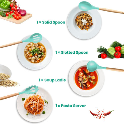 4 Colors Options -- Set Of 35Pcs Kitchen Cooking Utensils Set Spatula