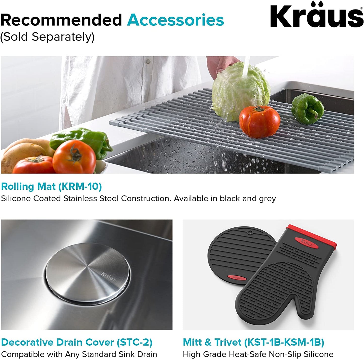 KRAUS 30-Inch 16 Gauge Standart PRO Kitchen Sink Combo Set with Bolden 18-Inch Kitchen Faucet and Soap Dispenser, Chrome KHU100-30-1610-53CH