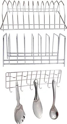 OC9 Utensil Kitchen Rack Steel Plate Stand / Dish Rack Steel (Pack of