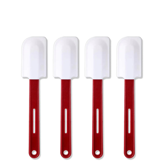Norme 4 Pcs High Temp Silicone Spatulas Heat Resistant Rubber Spatula Commercial Silicone Scraper Spatula with Handle for Kitchen Cooking Baking Mixing Utensils Dishwasher Safe (10 Inch)