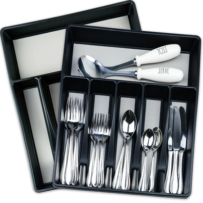 Galashield Silverware Organizer for Kitchen Drawers Flatware Utensils and Cutlery Tray (Pack of 2)