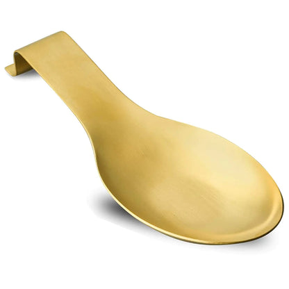 Stainless Steel Spoon Rest VOJACO Gold Spoon Rest for Kitchen Counter Stove Top Spatula Ladle Spoon Cooking Utensils Holder Gold Kitchen Accessories Dishwasher Safe