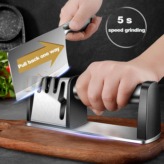 Professional Knife Sharpener 4 Stages Kitchen Sharpening Stone Grinder scissors knives Whetstone Diamond Ceramic Sharpener Tool