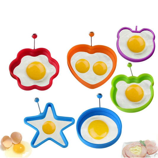 1Pc Silicone Egg Mold Non Stick Egg Cooking Ring Form With Handles Pancakes Maker Moulds Breakfast Sandwich Cooker Kitchen Tools