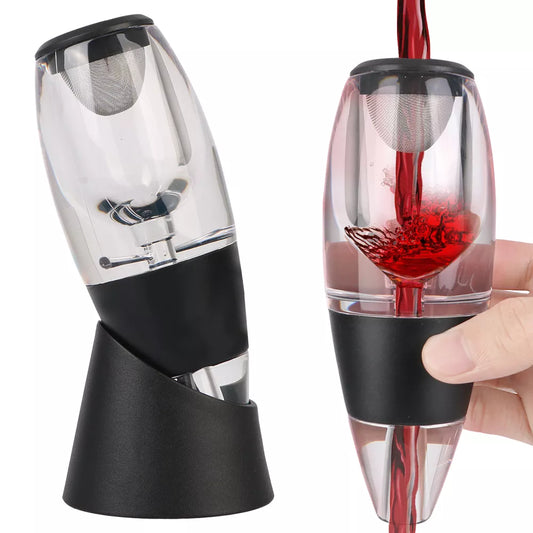 Decantador de vino con filtro y Base, aireador de whisky y vino tinto, dispensador para Bar, fiesta, cocina, profesional, aleccionador rápido 