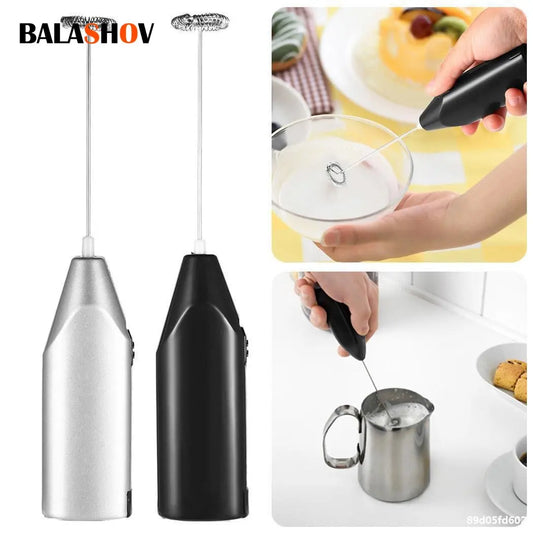 Handheld Milk Foamer Mini Electric Milk Foamer Stainless Steel Egg Beater Milk Drink Coffee Whisk Mixer  Kitchen Whisk Tools